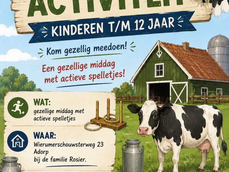 Slotactiviteit op de boerderij vrijdag 26&nbsp;juni